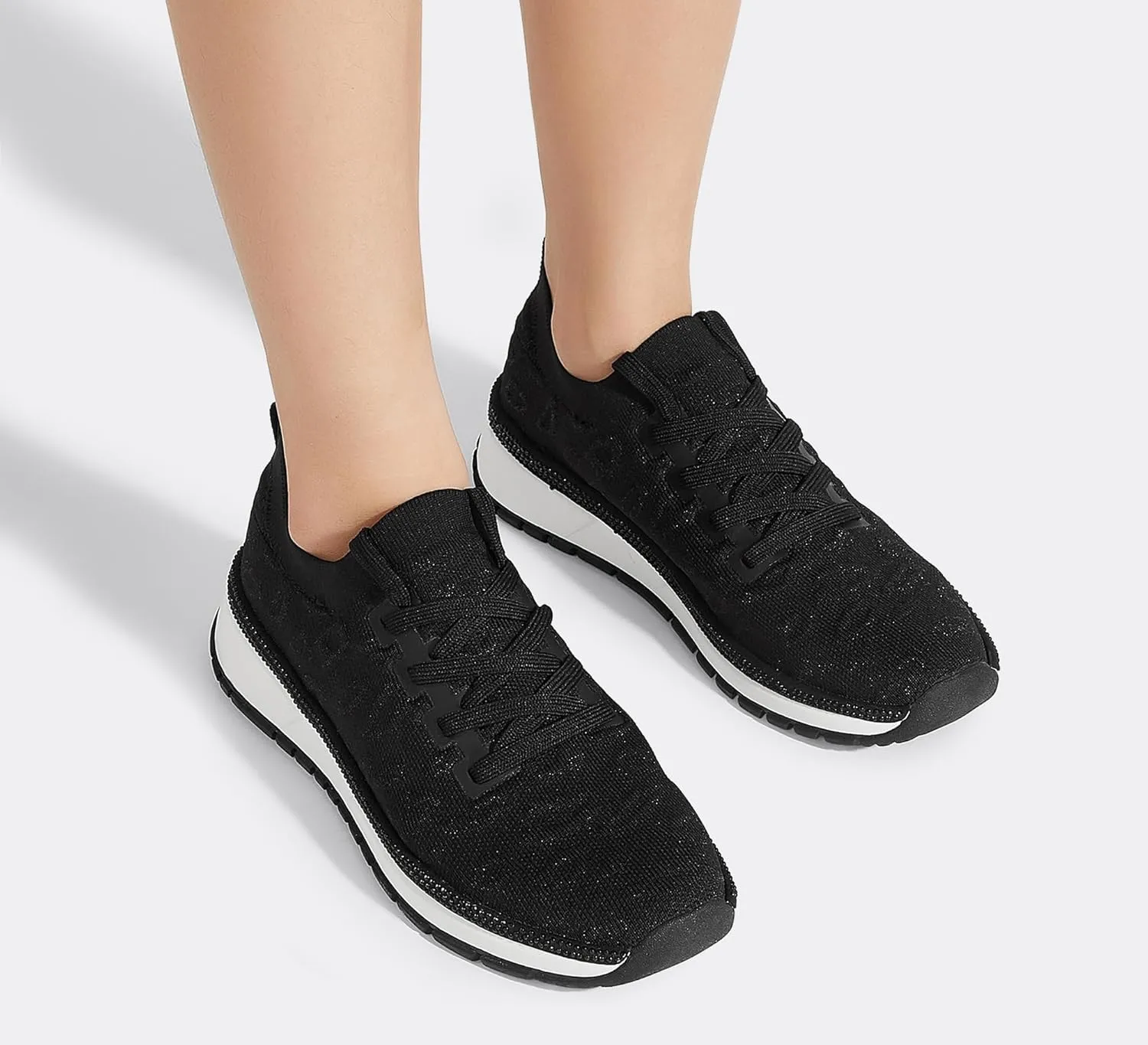LUCKY STEP Women 's Mesh Slip on Sneaker Elastic Sock Knit Comfortable Breathable Lightweight Fashion Casual Walking Shoes