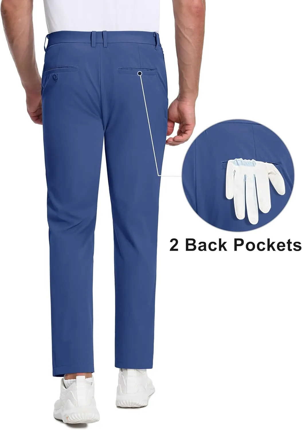 MAGCOMSEN Mens Golf Pants Stretch Dress Pants Quick Dry Water Resistant Lightweight Flat Front Work Pants Moisture Wicking