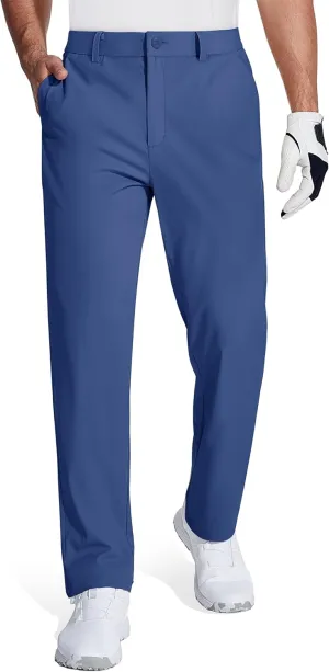 MAGCOMSEN Mens Golf Pants Stretch Dress Pants Quick Dry Water Resistant Lightweight Flat Front Work Pants Moisture Wicking