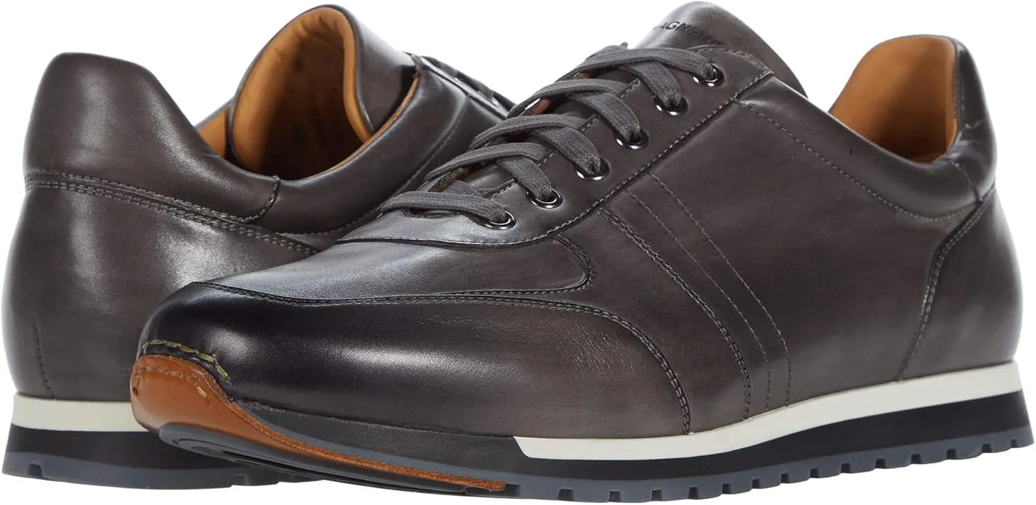 Magnanni Ibiza - Sneakers for Men - Smooth Leather Lining - Cushioned Leather-Covered Footbed - Lace-up Sneaker Grey 8 M