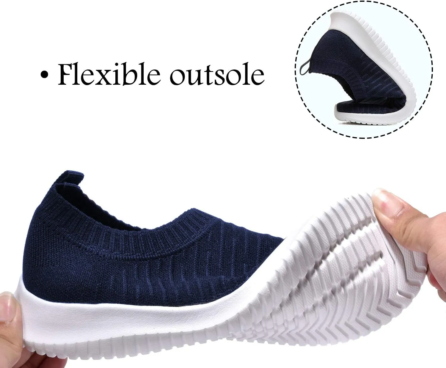 MAIITRIP Womens Comfort Elastic Sock Slip On Walking Lightweight Non-Slip Fall Shoes (Size:5.5-11)