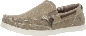 Margaritaville Men's Dock Slip on Boat Shoes - Leather Lace, Lightweight Slip on Shoes