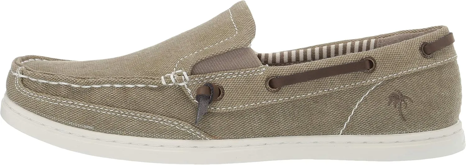 Margaritaville Men's Dock Slip on Boat Shoes - Leather Lace, Lightweight Slip on Shoes