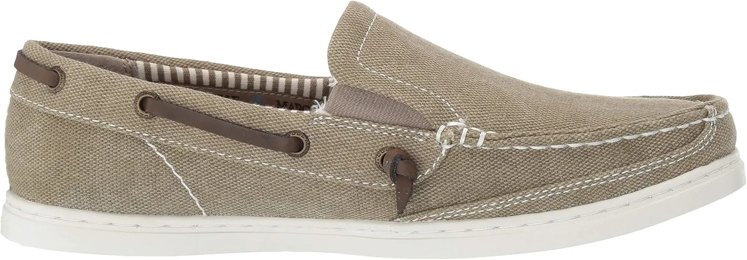 Margaritaville Men's Dock Slip on Boat Shoes - Leather Lace, Lightweight Slip on Shoes