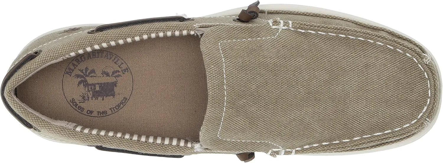 Margaritaville Men's Dock Slip on Boat Shoes - Leather Lace, Lightweight Slip on Shoes