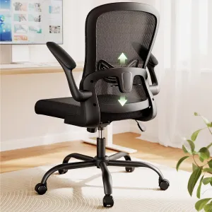 Marsail Erogonomic Mesh Office Chair, Computer Desk Chair Comfy with Adjustable Lambar Support, Height and Flip-up Armrests Swivel Home Office Task Chair