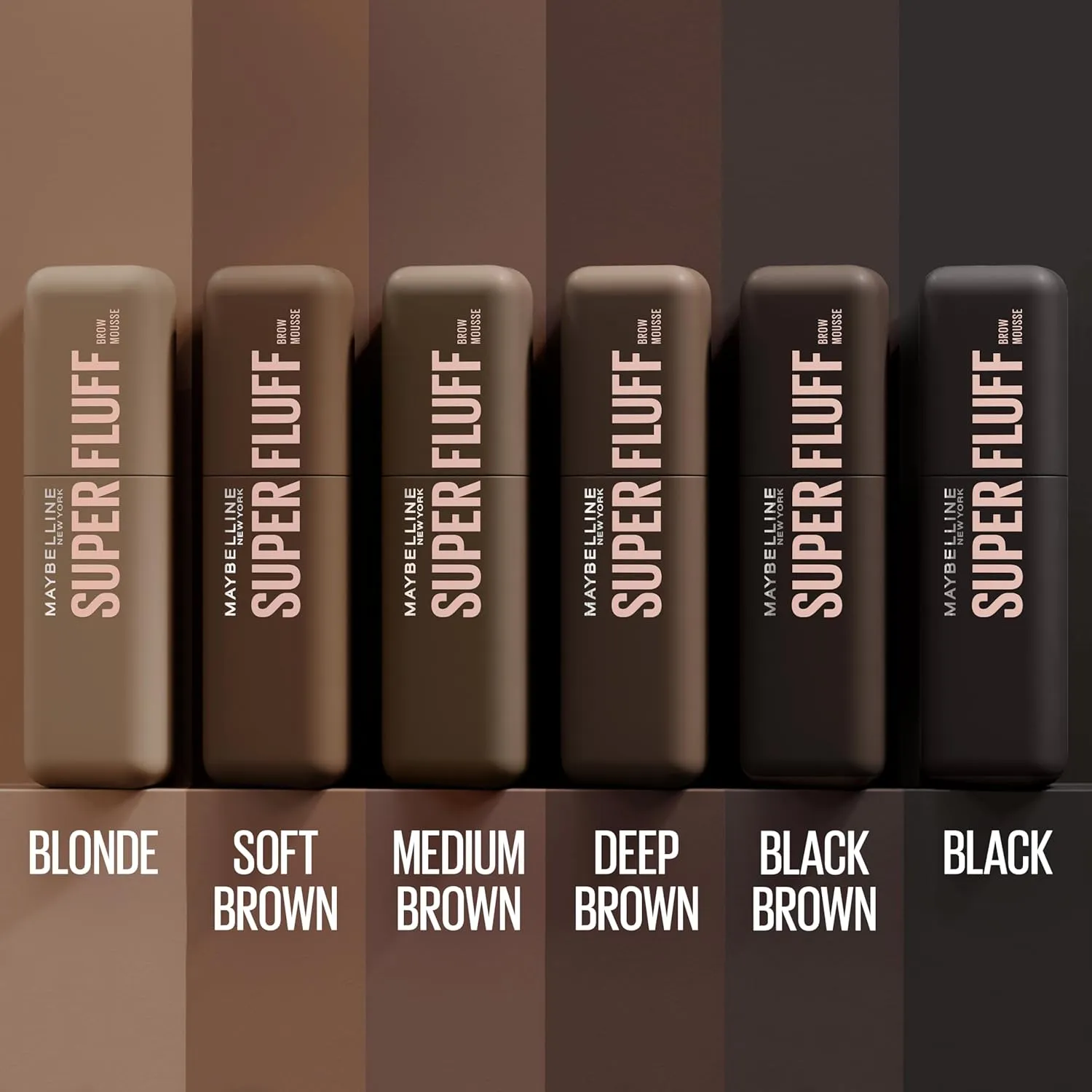 Maybelline Superfluff Volumizing Brow Mousse, All Day Tinted Brow Gel For Soft Full Brows, Soft Brown, 1 Count
