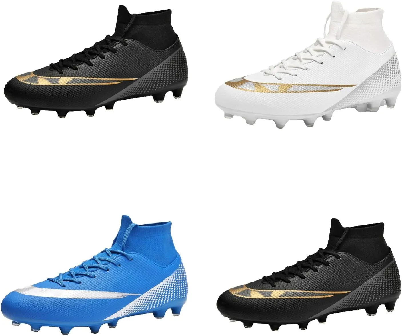 MDPCX Competitive Unisex Soccer Shoes Men Women Indoor Outdoor Football Boots Athletic Turf Mundial Team Cleat Running Sports Lightweight Breathable Anti-Skid Damping Shoes