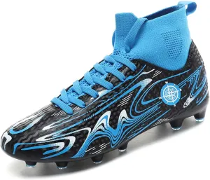MEBAMY Kids Soccer Cleats Spikes Indoor: Comfortable High Ankle AG Youth Football Cleats Training Sneaker