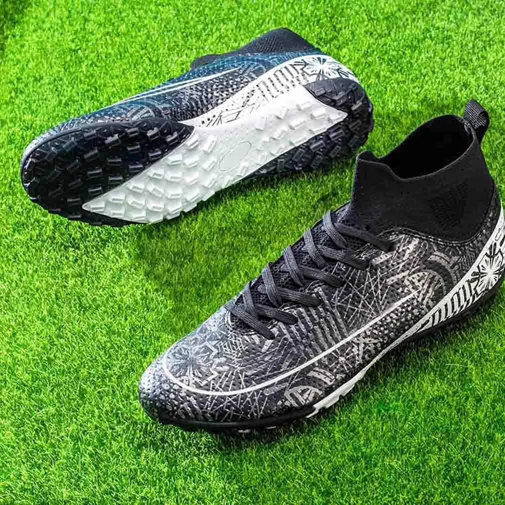 MEBAMY Unisex High top Soccer Boots Cleats Outdoor Athletic Sneaker Turf Football Shoes Spikes Indoor Youth AG Soccer Shoes