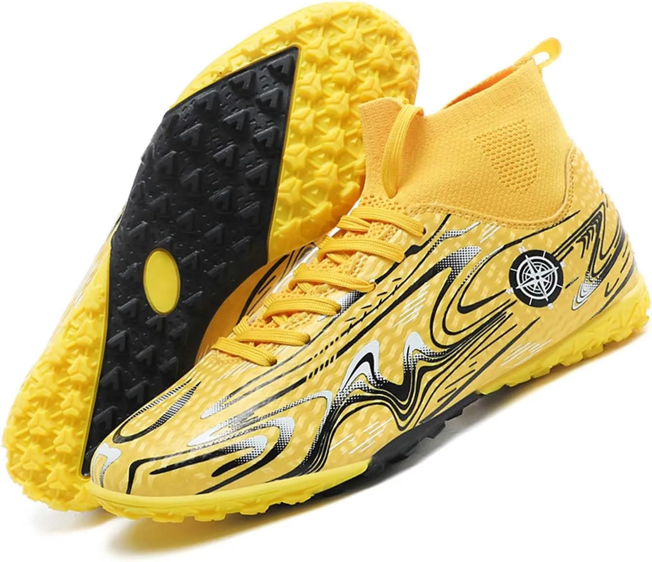MEBAMY Unisex High top Soccer Boots Cleats Outdoor Athletic Sneaker Turf Football Shoes Spikes Indoor Youth AG Soccer Shoes