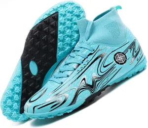 MEBAMY Unisex High top Soccer Boots Cleats Outdoor Athletic Sneaker Turf Football Shoes Spikes Indoor Youth AG Soccer Shoes
