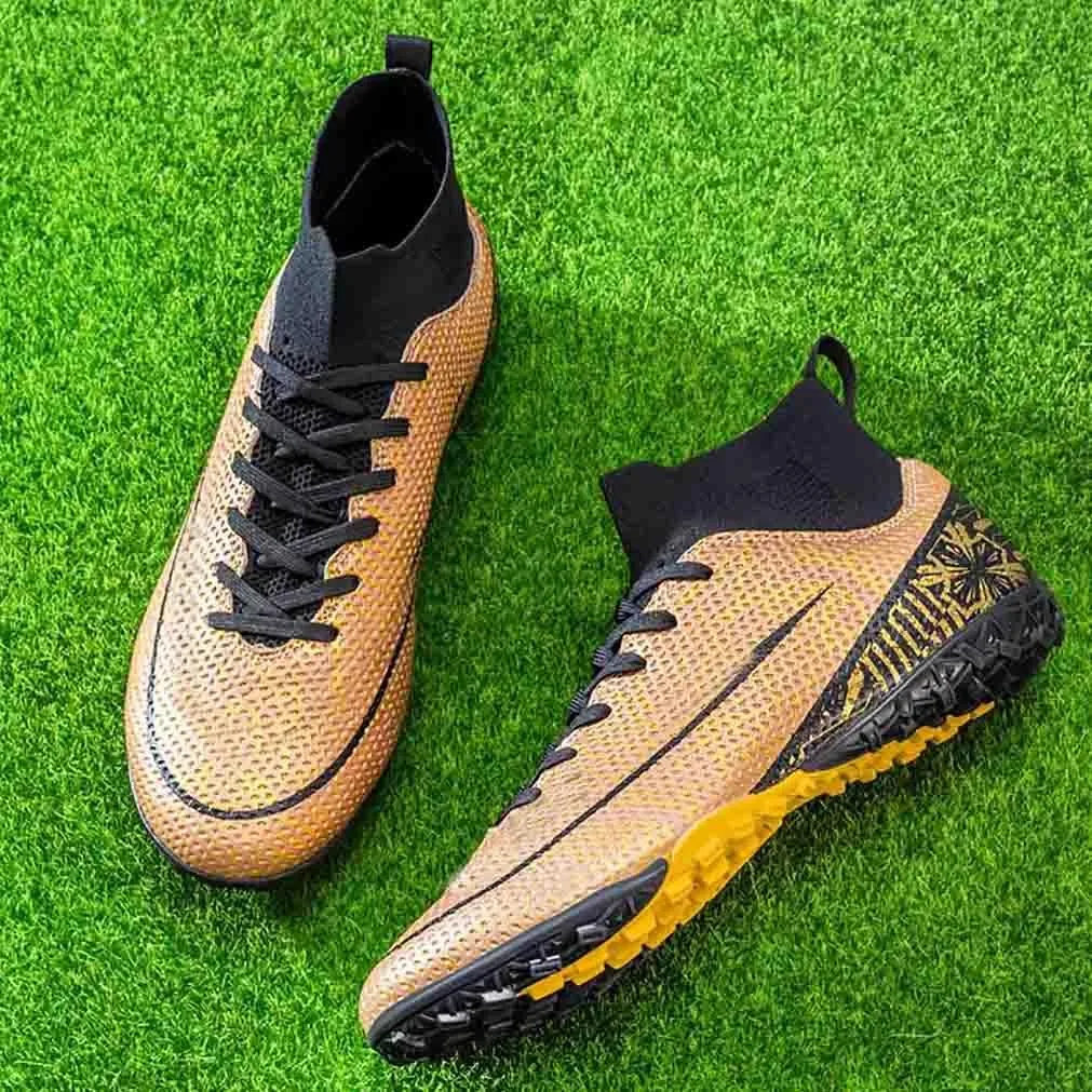 MEBAMY Unisex High top Soccer Boots Cleats Outdoor Athletic Sneaker Turf Football Shoes Spikes Indoor Youth AG Soccer Shoes