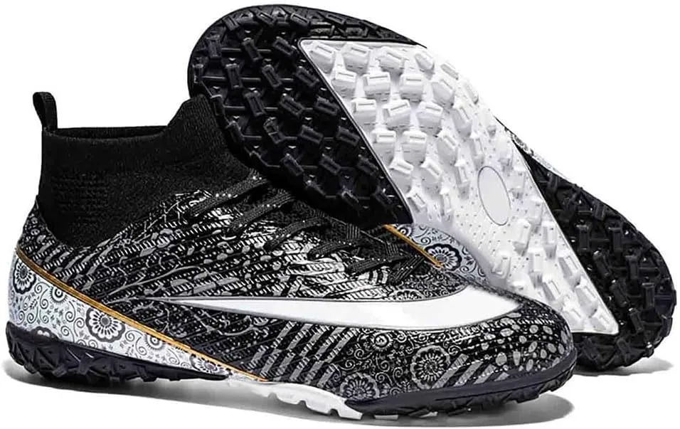 MEBAMY Unisex High top Soccer Boots Cleats Outdoor Athletic Sneaker Turf Football Shoes Spikes Indoor Youth AG Soccer Shoes