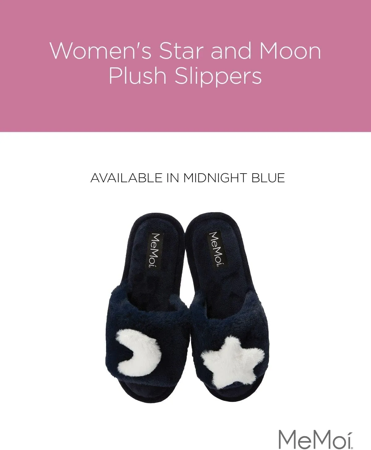 MeMoi Women's Star and Moon Plush Slippers