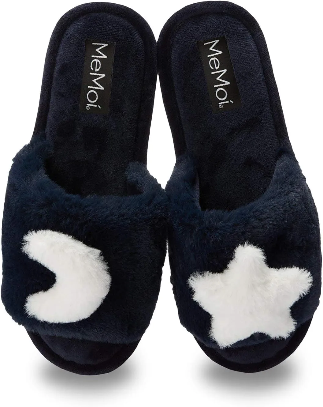 MeMoi Women's Star and Moon Plush Slippers