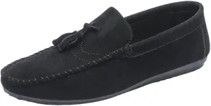 Men Loafers Suede Vamp Wedding Vintage Round Toe Party Heel Non Slip Anti-Slip Low Top Rubber Sole Shoe Slip-on