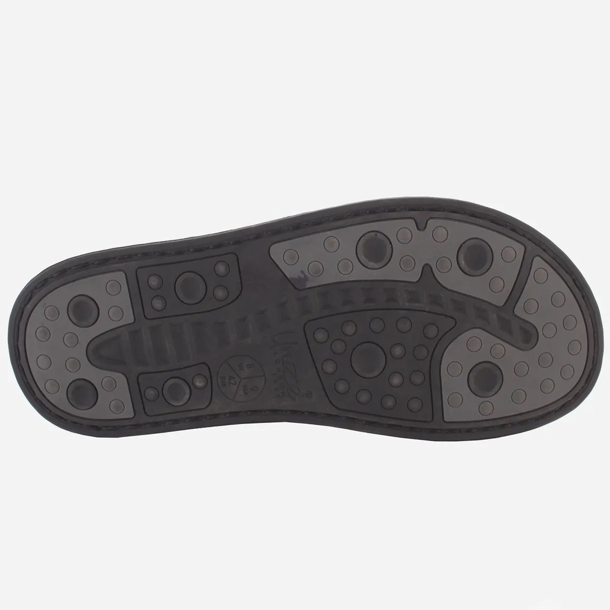 Men "TRIFOGE" Leather Open Toe Summer Flat Slippers