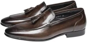 Men Shoes Vegan Leather Classic Outdoor Round Toe Solid Color Rubber Sole Slip Prom Wedding Slip On