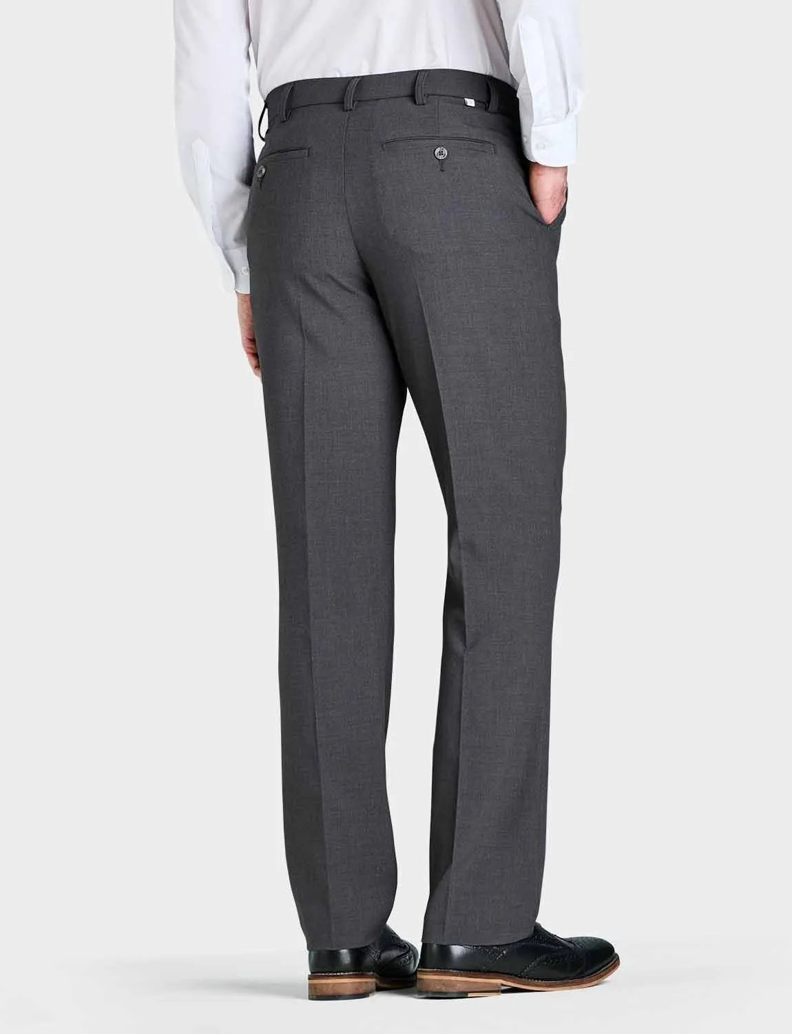 Men's 4 Way Stretch Trousers Classic Flat Front, Moisture Wicking & Soft Touch
