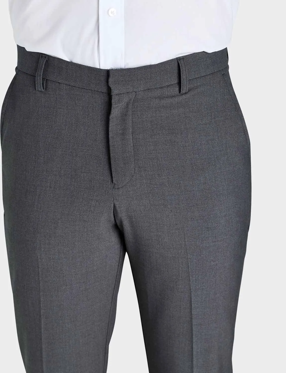 Men's 4 Way Stretch Trousers Classic Flat Front, Moisture Wicking & Soft Touch