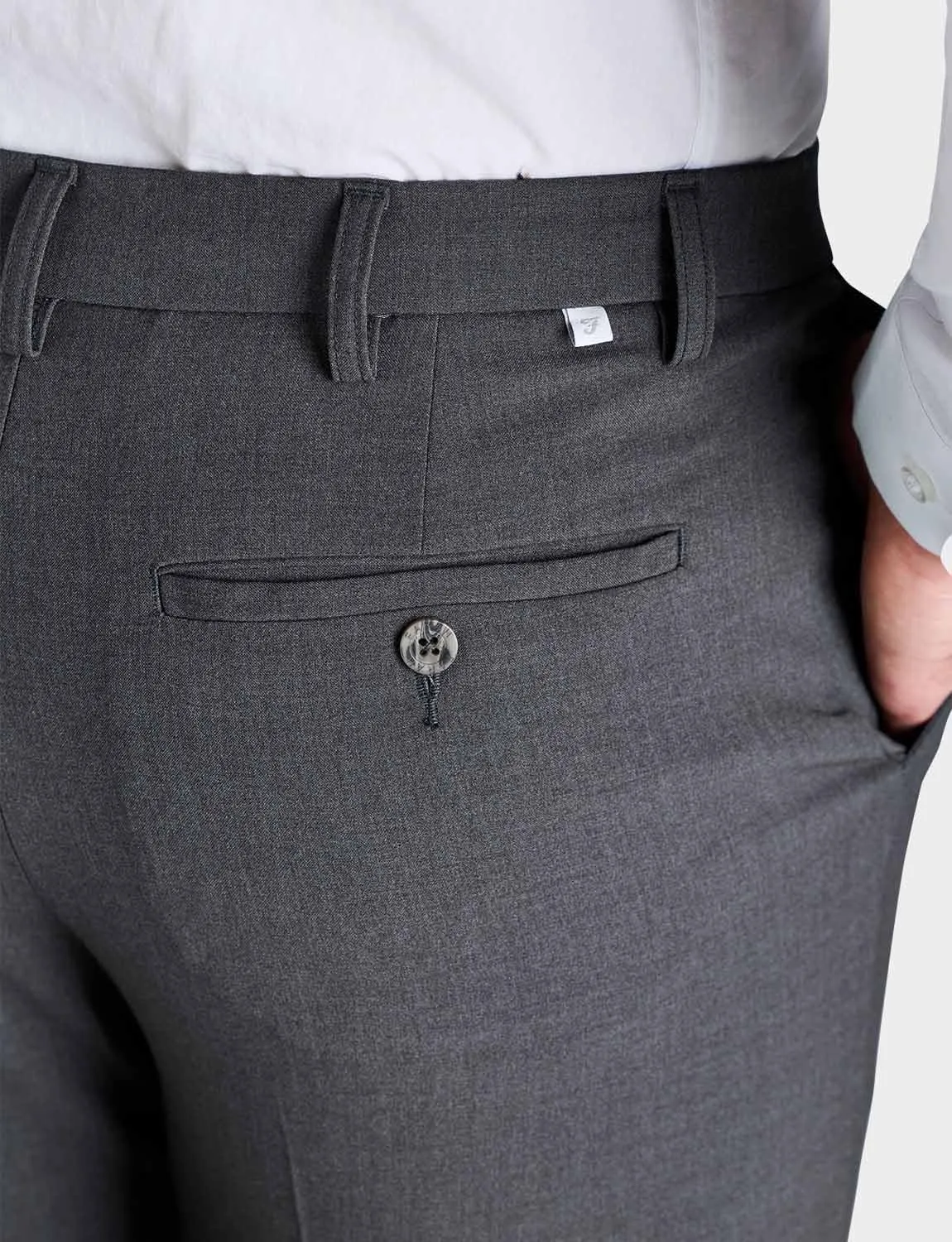 Men's 4 Way Stretch Trousers Classic Flat Front, Moisture Wicking & Soft Touch