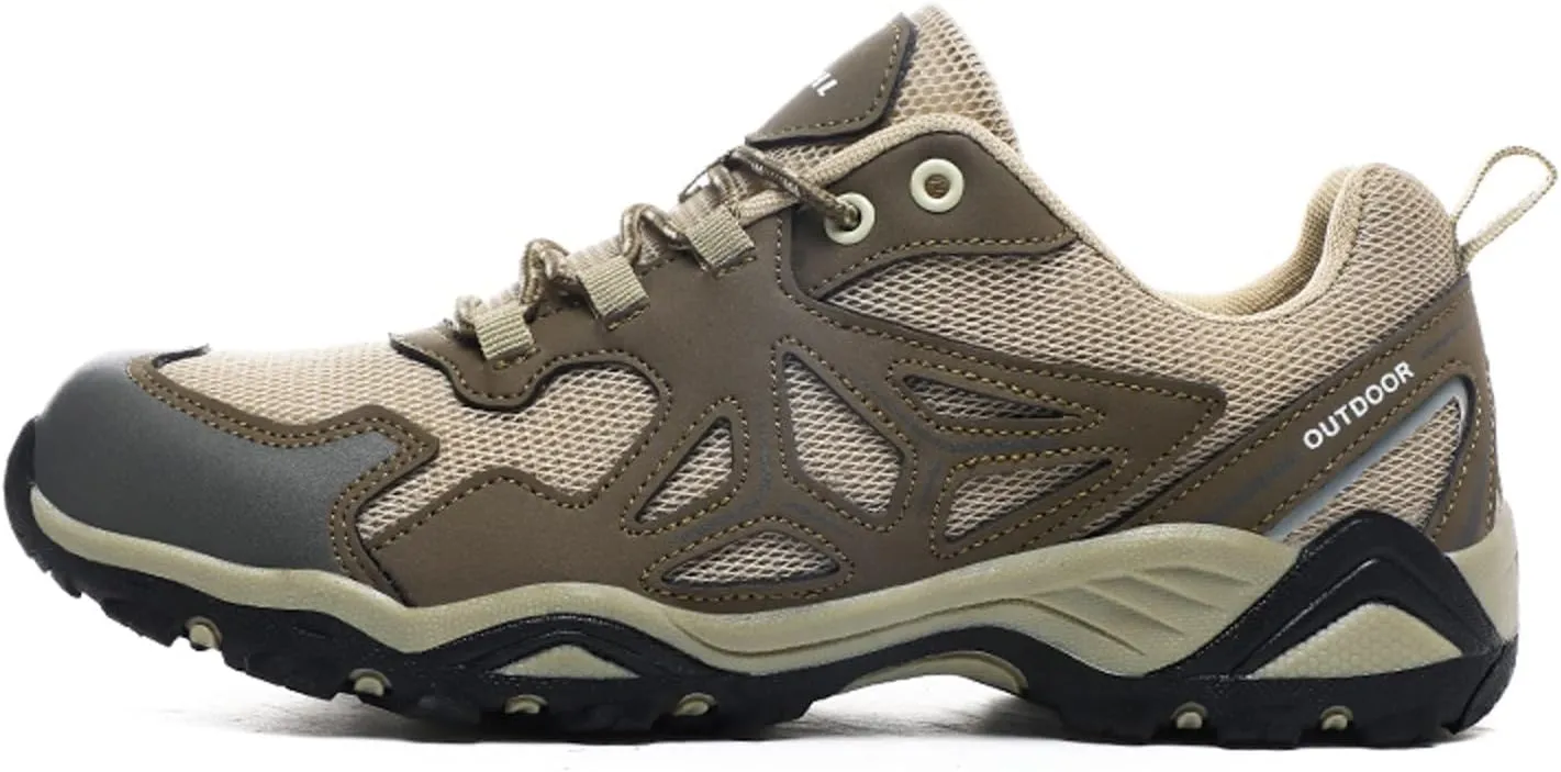 Men's All-Terrain Waterproof Hiking Shoes Lightweight Breathable Slip On Trekking Climbing Shoes Non Slip Outdoor Sneakers All Day Walking Work Comfortable Sole Sneaker for Men