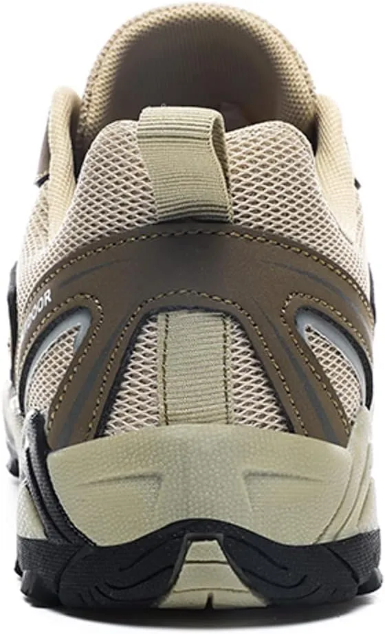 Men's All-Terrain Waterproof Hiking Shoes Lightweight Breathable Slip On Trekking Climbing Shoes Non Slip Outdoor Sneakers All Day Walking Work Comfortable Sole Sneaker for Men