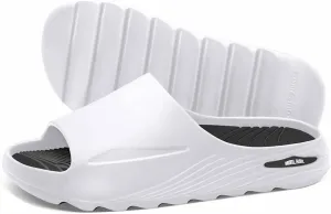 Men's Athletic Sandals Soft - tech Sports Recovery Slide Basketball Outdoor Slipper with Arch Support Plantar Fasciitis Relief