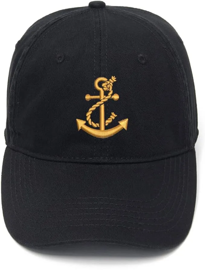 Men's Baseball Caps Anchor Embroidered Dad Hat Washed Cotton Embroidery Hat