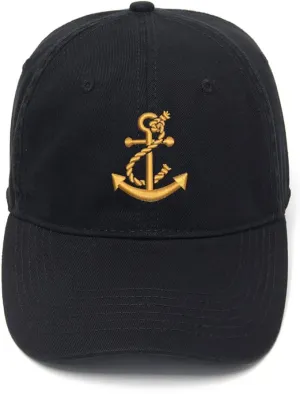 Men's Baseball Caps Anchor Embroidered Dad Hat Washed Cotton Embroidery Hat
