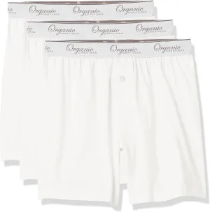 Men's Boxers 100% Organic Cotton, Soft Boxers for Men, 3-Pack