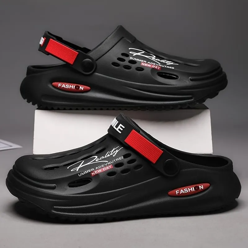 Men's Breathable Slip-On Clogs – Non-Slip Sole, Thick Platform Design, Comfortable Summer Sandals for Outdoor & Garden Activities