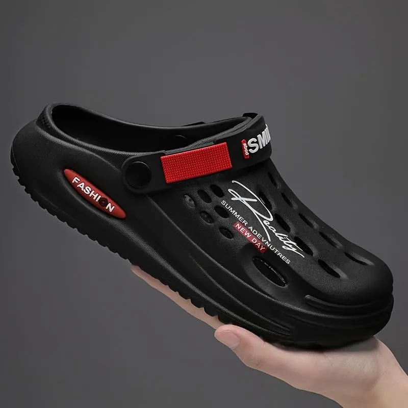 Men's Breathable Slip-On Clogs – Non-Slip Sole, Thick Platform Design, Comfortable Summer Sandals for Outdoor & Garden Activities