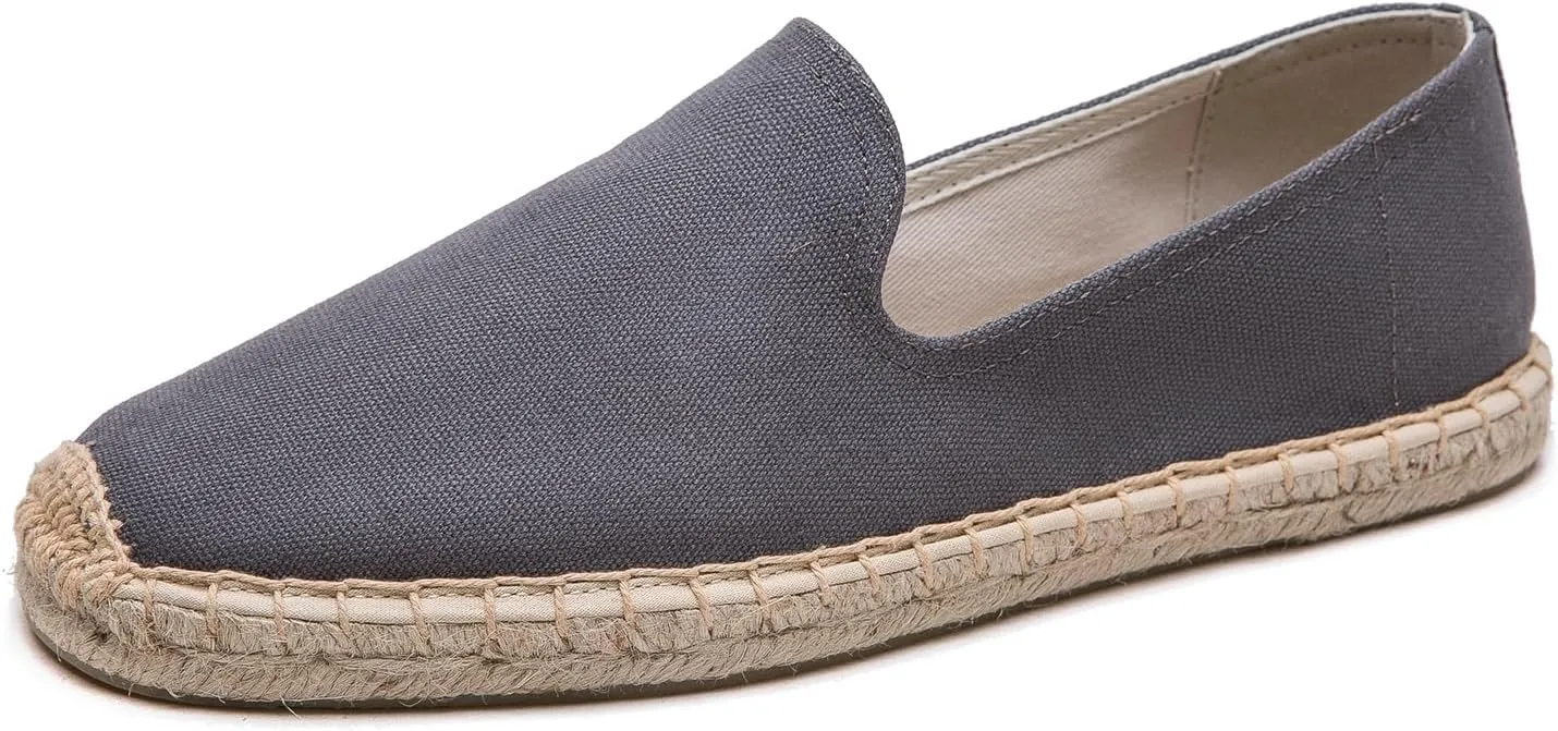 Men's Casual and Comfortable Linen Vegan Canvas Shoes, Men's Flat Shoes, Anti Slip Soles Suitable for Any Occasion in Summer, Spring, and Autumn