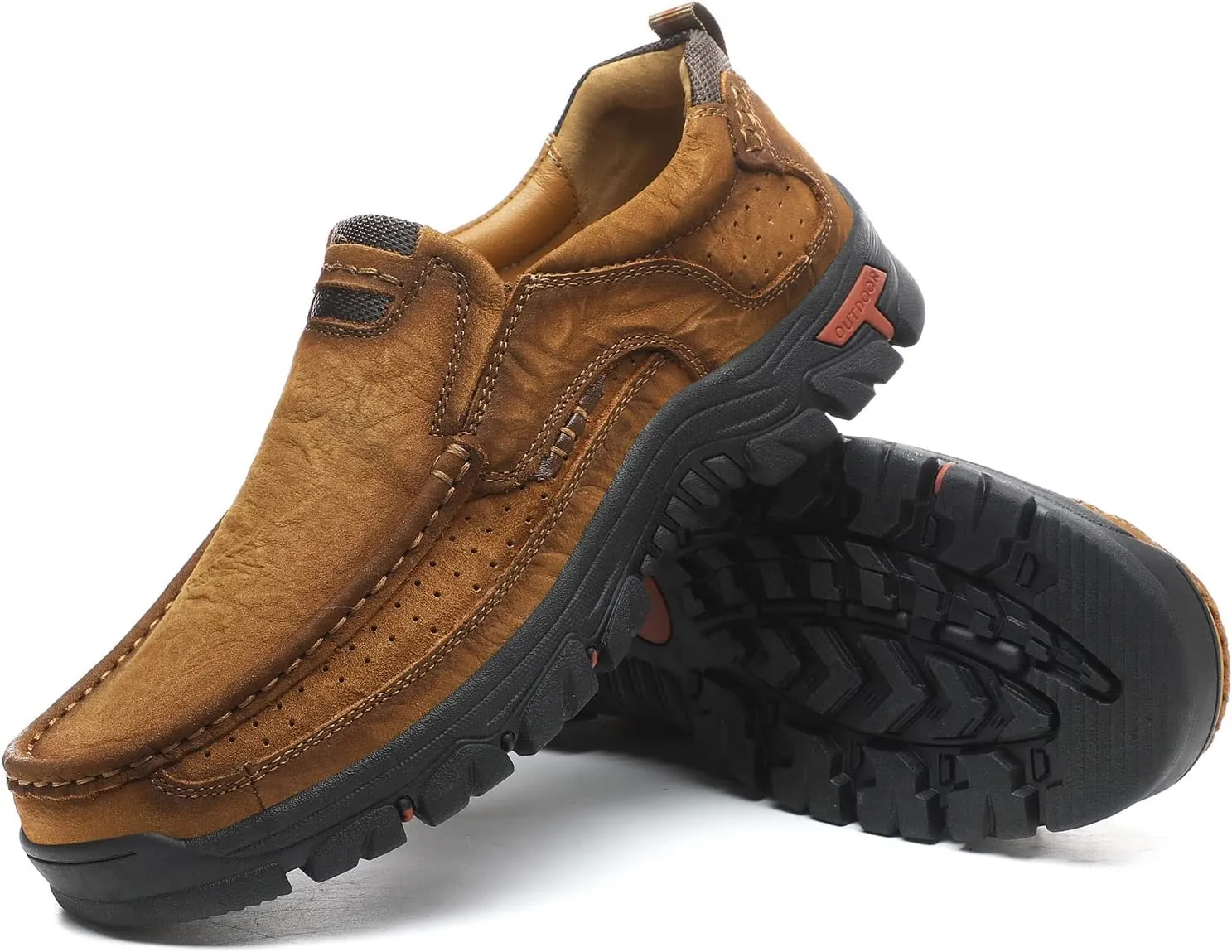 Mens Casual Shoes Slip On Leather Loafers Non Slip Walking Breathable Handmade Sneaker for Dress Driving Business Working Office
