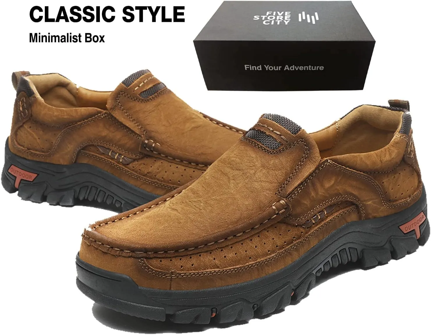 Mens Casual Shoes Slip On Leather Loafers Non Slip Walking Breathable Handmade Sneaker for Dress Driving Business Working Office