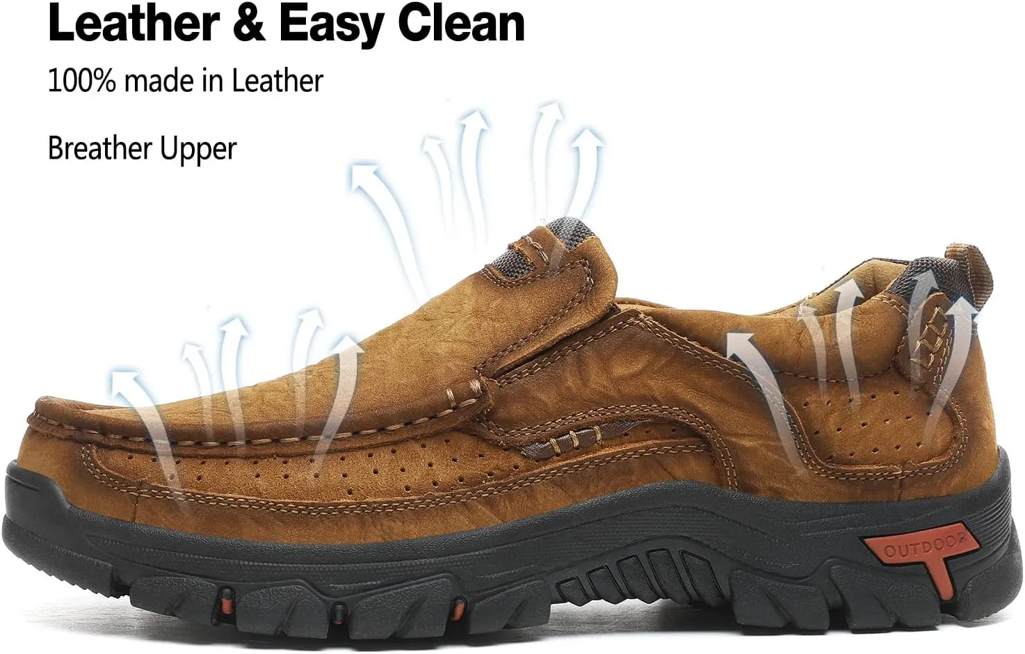 Mens Casual Shoes Slip On Leather Loafers Non Slip Walking Breathable Handmade Sneaker for Dress Driving Business Working Office