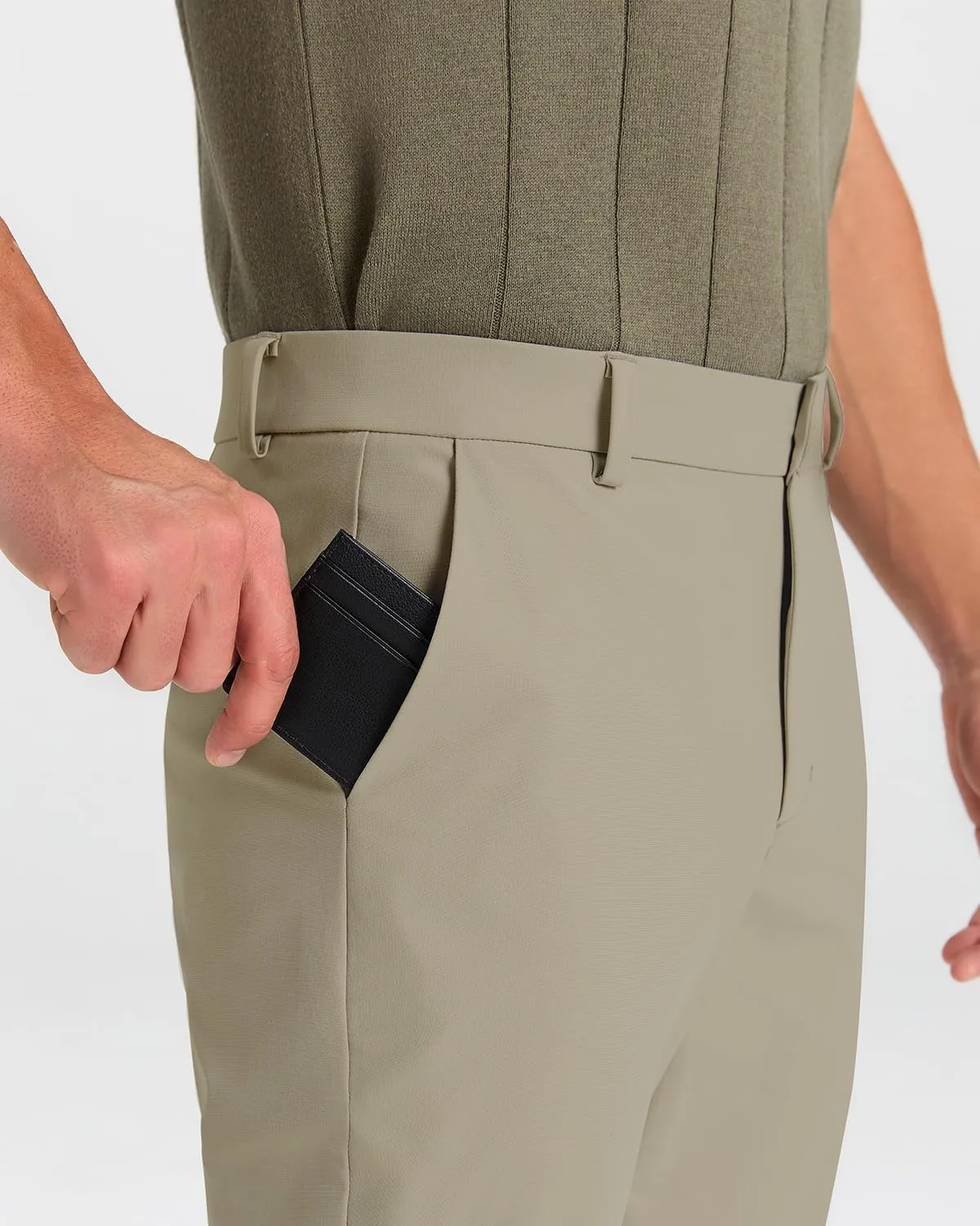 Mens Classic Fit Golf Pants Stretch Work Dress Pants 30''/32''/34'' Lightweight Casual Pants with Pockets