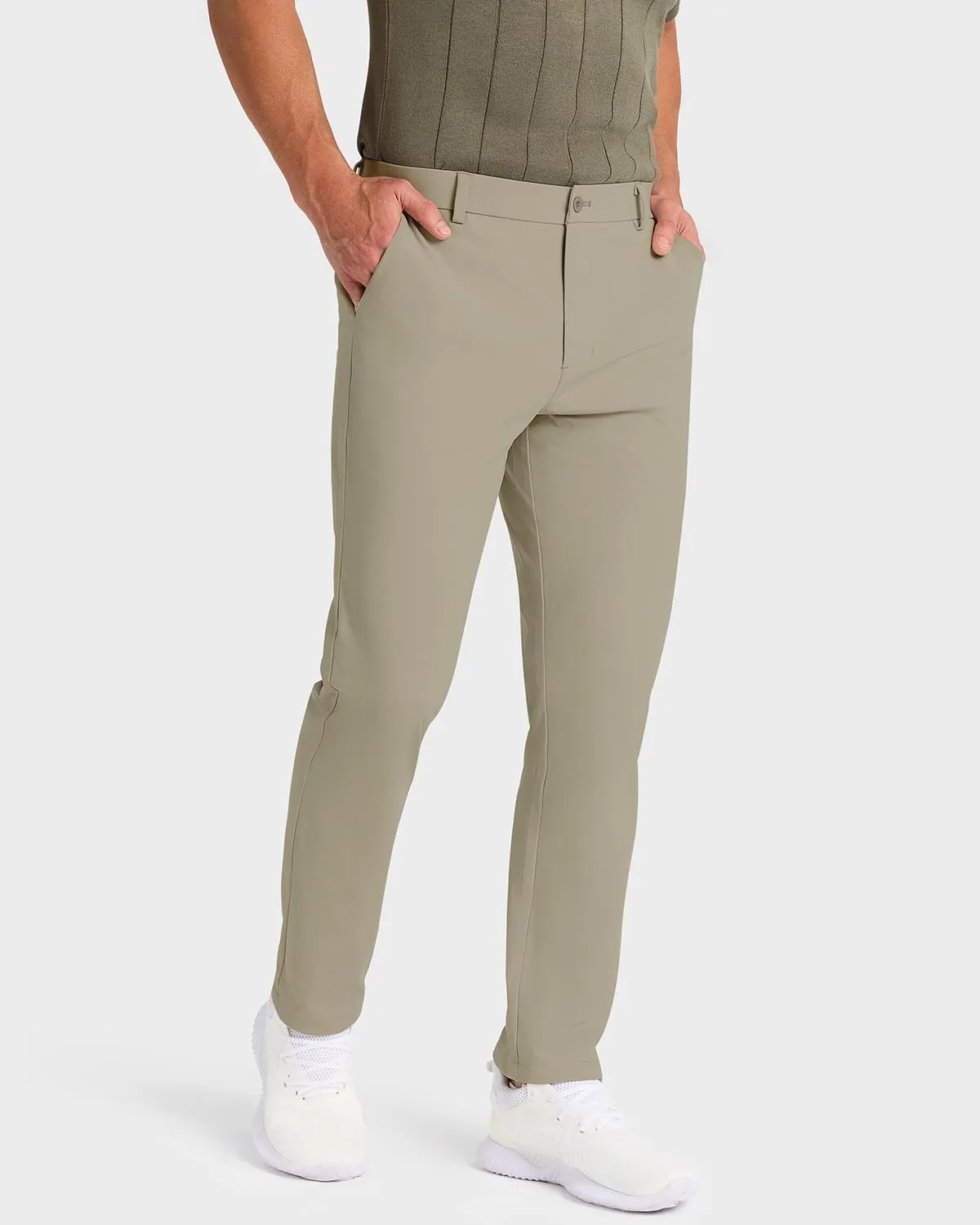 Mens Classic Fit Golf Pants Stretch Work Dress Pants 30''/32''/34'' Lightweight Casual Pants with Pockets