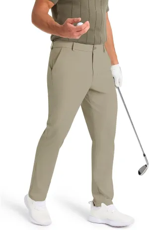 Mens Classic Fit Golf Pants Stretch Work Dress Pants 30''/32''/34'' Lightweight Casual Pants with Pockets