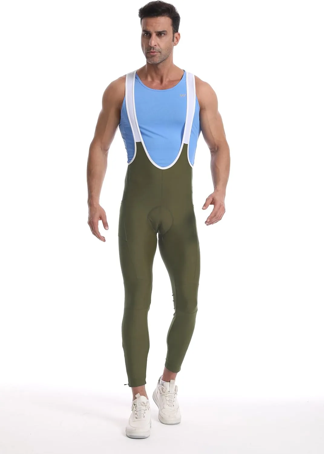 Men's Cycling Bib Pants Padded Bike Cycling Bibs Pants Men Tights with Shoulder Straps 4D Padding Breathable Quick-Dry