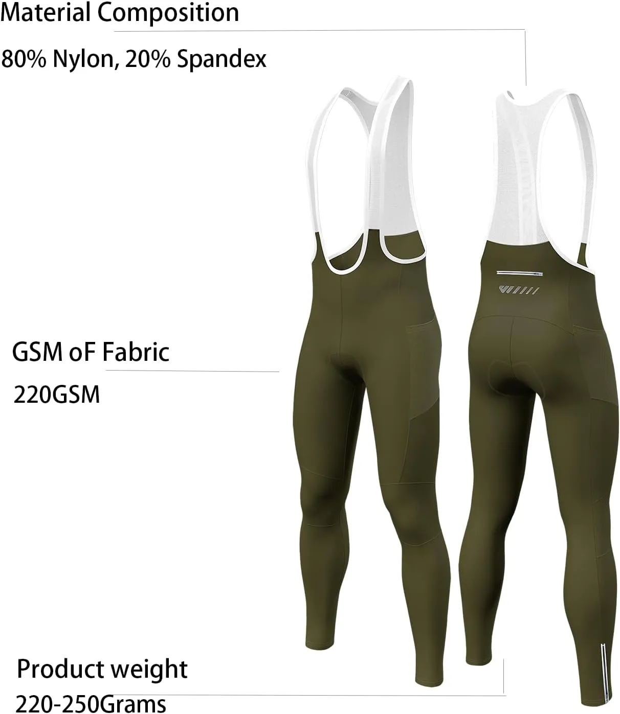 Men's Cycling Bib Pants Padded Bike Cycling Bibs Pants Men Tights with Shoulder Straps 4D Padding Breathable Quick-Dry