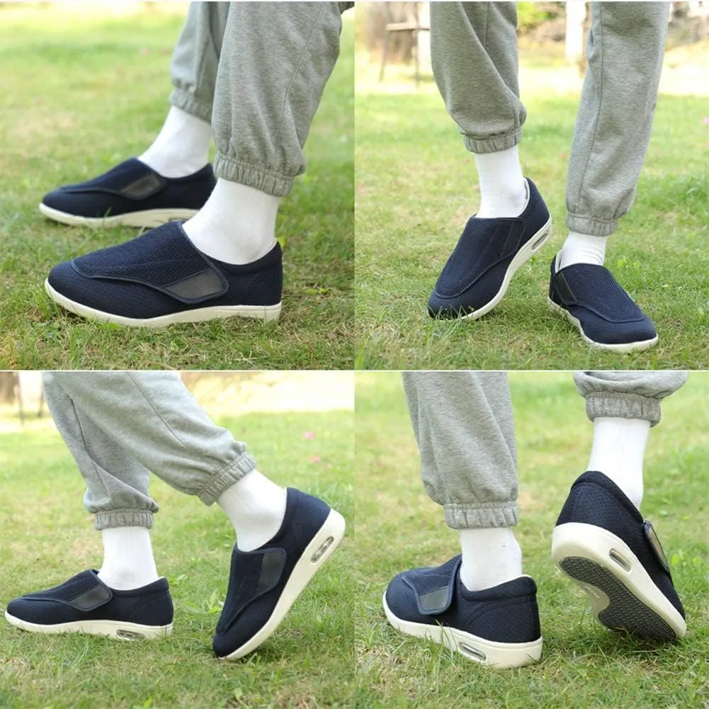 Men's Diabetic Shoes,Wide Width Shoes with Adjust Closure Shoes for Elderly Diabetic Pain Relief Swollen Feet