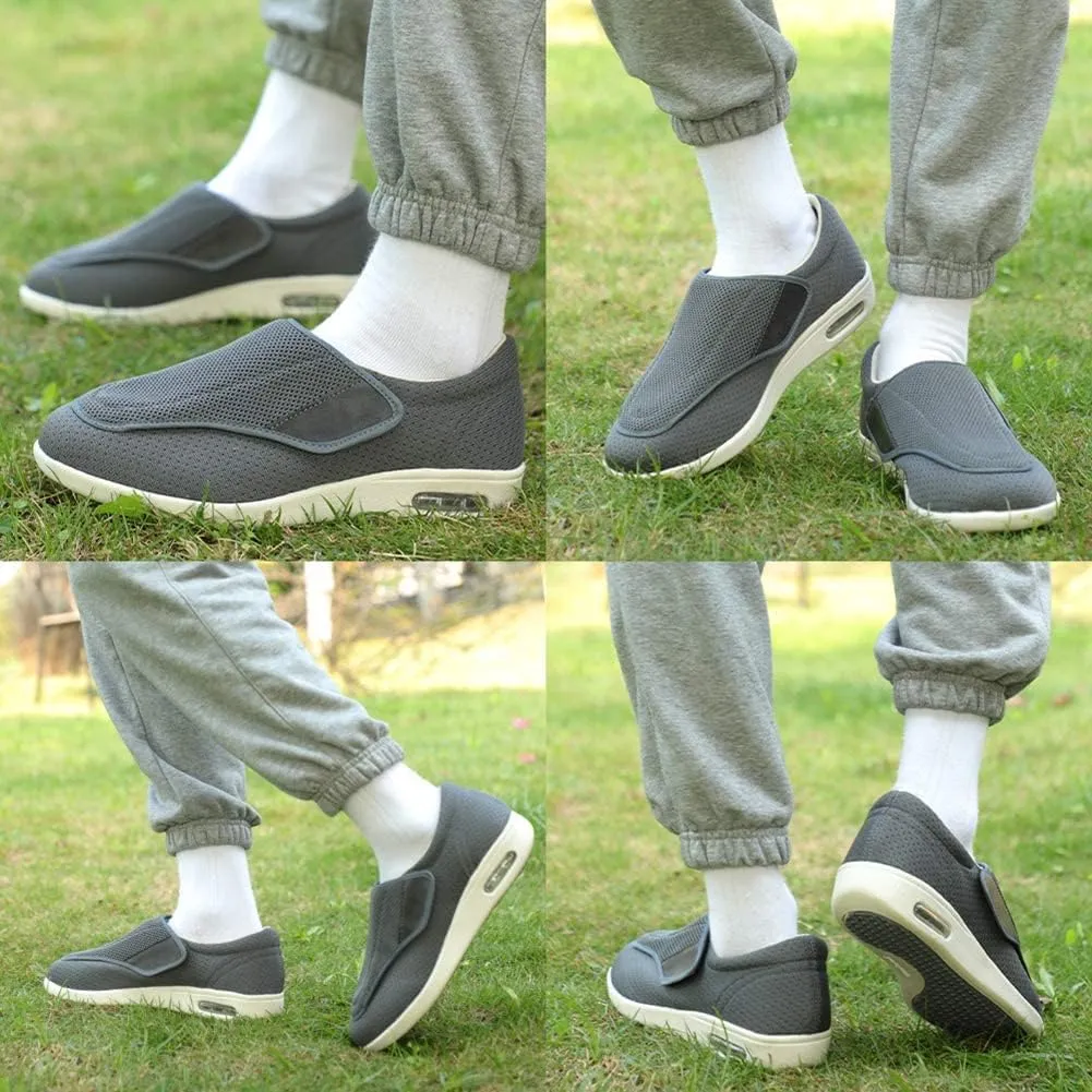 Men's Diabetic Shoes,Wide Width Shoes with Adjust Closure Shoes for Elderly Diabetic Pain Relief Swollen Feet