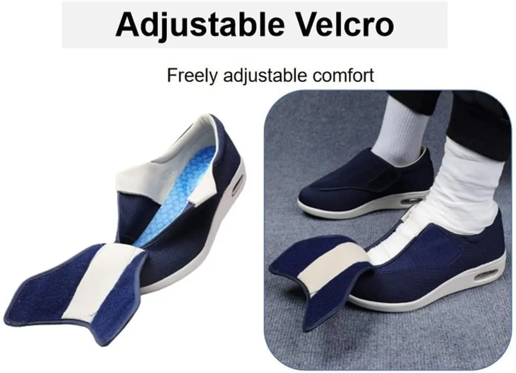 Men's Diabetic Shoes,Wide Width Shoes with Adjust Closure Shoes for Elderly Diabetic Pain Relief Swollen Feet