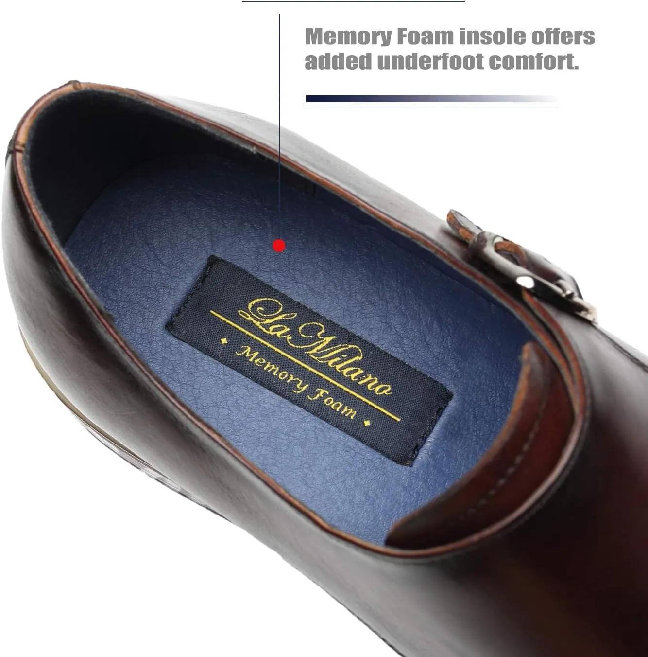 Mens Double Monk Strap Slip on Loafer Cap Toe Leather Oxford Formal Business Casual Comfortable Dress Shoes for Men