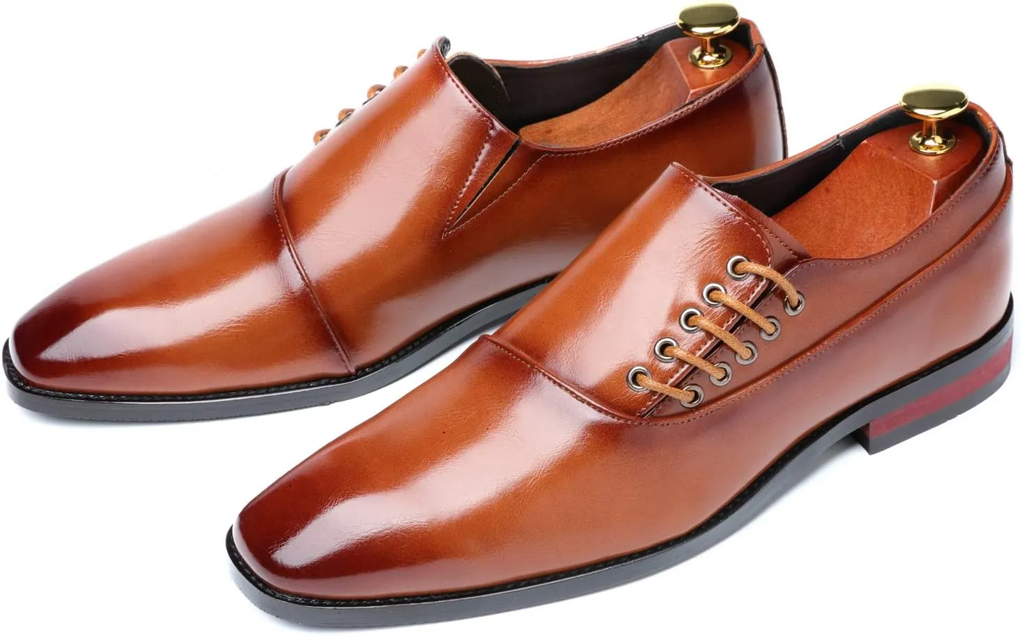 Mens Dress Shoes Slip On Loafers Moccasins for Men Leather Lace up Smoking Slipper Vintage Prom Wedding Shoes