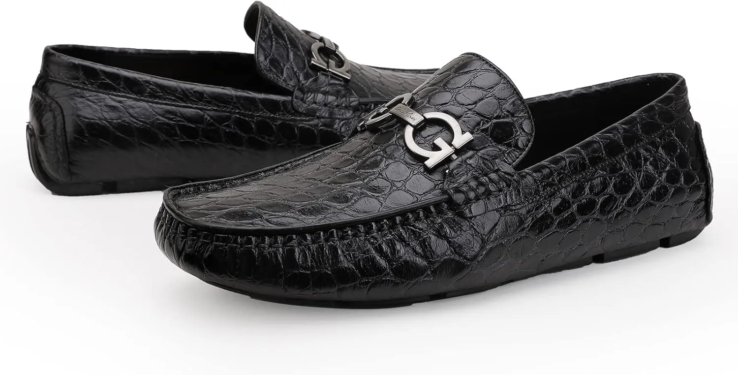 Men's Driving Moccasins Dress Shoes, Leather Casual Slip On Breathable Penny Loafers for Men