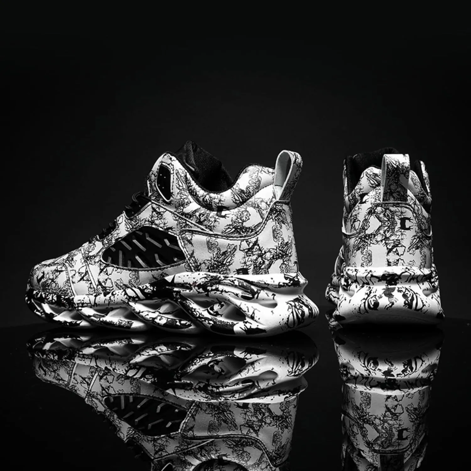 Men's Fashionable Sneakers with Unique Patterns. Comfortable and Versatile, Suitable for Running, Training, and Daily wear.